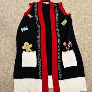 Gingerbread man Christmas sweater vest long 99 Jane street small #ChristmasVibes